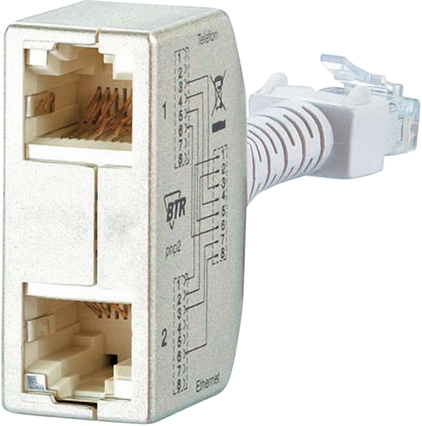 Anschlussverdoppler (Telefon/Ethernet) - 1 paar